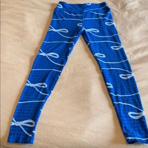 Lularoe leggings one size- blue and white
